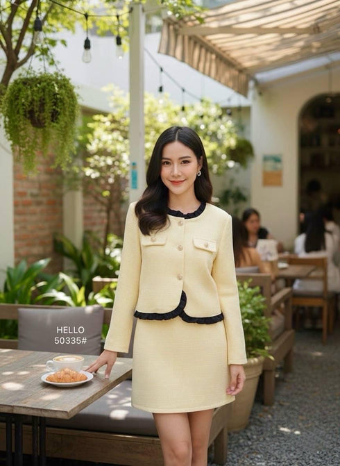 Women Stylish Short Tweed Co-Ord Sets